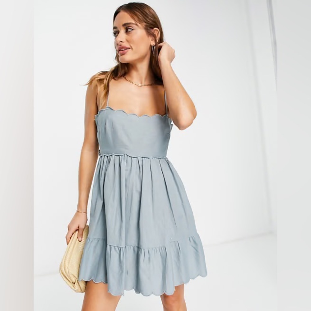 Blue Scalloped Asos Dress size 6